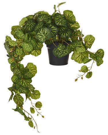 Künstliche Hängepflanze im Topf STRAWBERRY BEGONIA 37 cm Grün