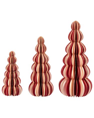 Dekofiguren 3er Set DHAULAGIRI Weihnachtsbaum 15/20/25 cm Rot