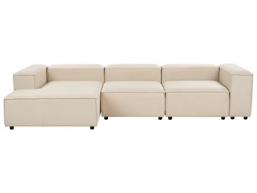 Modul Ecksofa 4-Sitzer ARDAL rechtsseitig Beige Stoff
