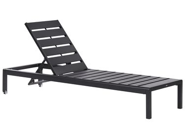 Sun Lounger NARDO Reclining Metal Black
