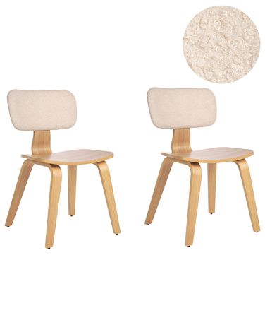 Esszimmerstuhl 2er Set LUCINDA Holz Hellbraun