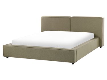 Bett mit Lattenrost Stoff LINARDS 160 x 200 cm Olivgrün