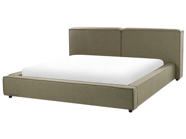Bett mit Lattenrost Stoff LINARDS 180 x 200 cm Olivgrün