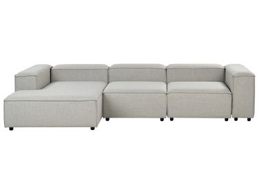Modul Ecksofa 4-Sitzer ARDAL rechtsseitig Hellgrau Stoff