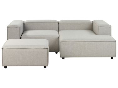 Modul Ecksofa 3-Sitzer ARDAL linksseitig Hellgrau Stoff mit Ottomane