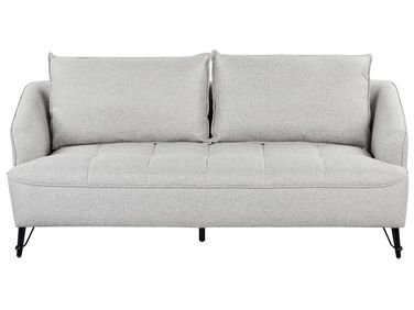 Sofa 3 Seater HOBRO Fabric Light Grey