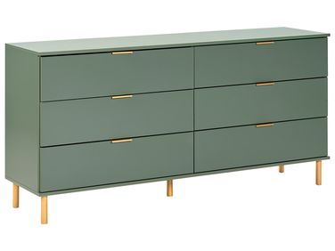Kommode mit 6 Schubladen WALPOLE Grün