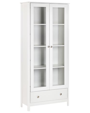 Glass Display Cabinet NORNALUP 80 cm White