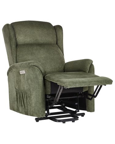 Electric Recliner Chair ELEGY with Footrest Fabric Green