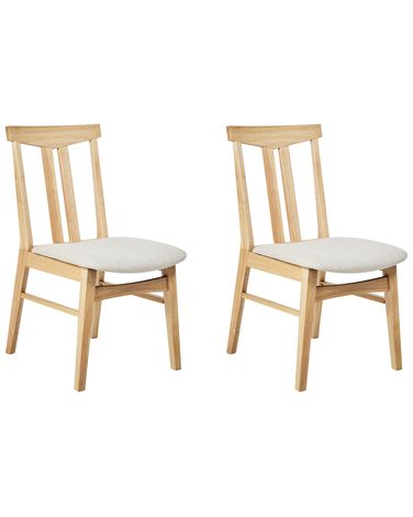 Esszimmerstuhl 2er Set AVALON Holz Hellbeige