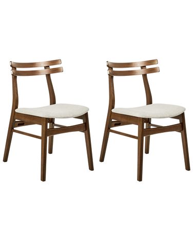 Esszimmerstuhl 2er Set CYNTHIANA Holz Braun / Hellbeige