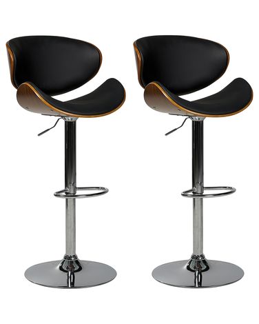 Set mit 2 Barstühlen ROTTERDAM Kunstleder drehbar Schwarz