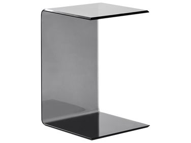 Beistelltisch LOURDES Sicherheitsglas Schwarz