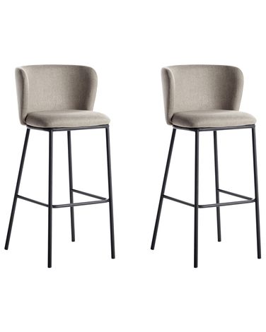 Set mit 2 Barstühlen MINA Taupe