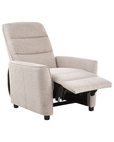 Fernsehsessel SANDE mit Fußstütze Stoff Beige
