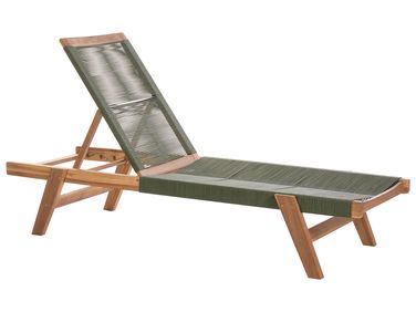 Sonnenliege PROSSEDI mit Relaxfunktion Akazienholz Grün