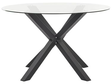 Gartentisch MALETTO 120 cm 120 cm Glas Schwarz