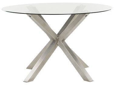 Gartentisch MALETTO 120 cm 120 cm Glas Silber