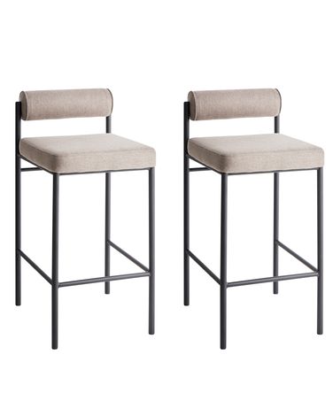 Set mit 2 Barstühlen AMAYA Stoff Taupe