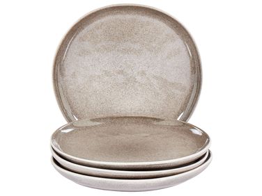Dessertteller 4er Set COSTMARY Steinzeug Grau