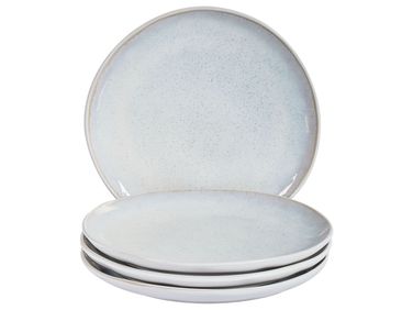 Dessertteller 4er Set SESAME Steinzeug Hellgrau