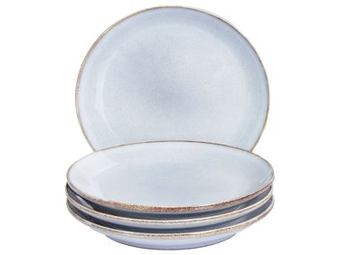Dessertteller 4er Set JUNIPER Steinzeug Hellblau