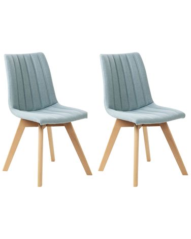 Esszimmerstuhl 2er Set CALGARY Stoff Hellblau