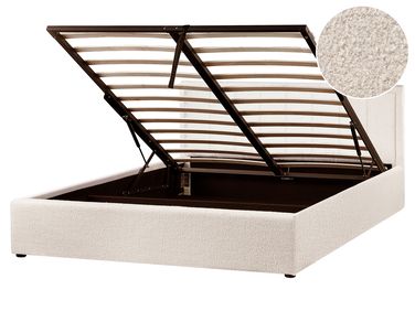 Ottoman Bed MONTLAUR Boucle Beige 160 x 200 cm (EU King Size)
