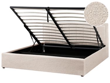 Ottoman Bed MONTLAUR Boucle Beige 180 x 200 cm (EU Super King)