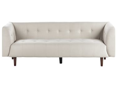 Sofa 3-Sitzer BYSKE Stoff Hellbeige