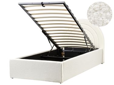 Kids Ottoman Bed ANET Boucle Off-White 90 x 200 cm (EU Single)