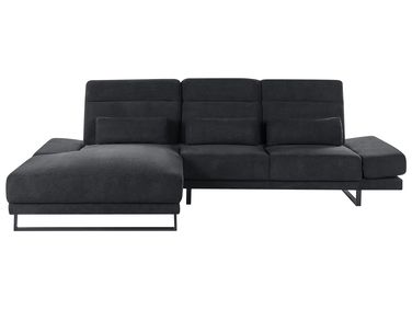 Ecksofa 4-Sitzer IKAST Stoff Schwarz rechtsseitig