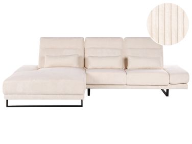 Ecksofa 4-Sitzer IKAST Cord Beige rechtsseitig