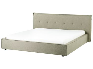 Bed Faux Linen LESTRE 180 x 200 cm (EU Super King) Green