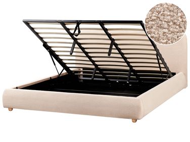Ottoman Bed BLAGNAC Boucle Beige 180 x 200 cm (EU Super King)
