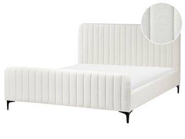 Bed Boucle LUNAN 160 x 200 cm (EU King Size) Off-White