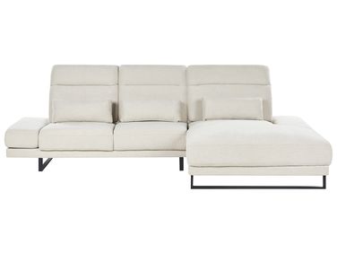 Ecksofa 4-Sitzer IKAST Stoff Hellbeige linksseitig