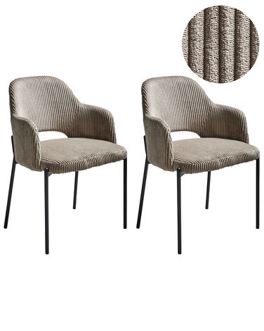 Esszimmerstuhl 2er Set RATON Cord Taupe