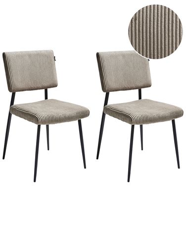 Esszimmerstuhl 2er Set STURGIS Cord Taupe