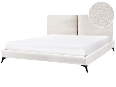 Bed Boucle MELLE 180 x 200 cm (EU Super King) Off-White