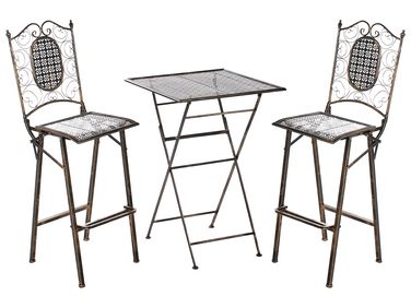 Gartenbar Set klappbar BORMIO Metall Schwarz