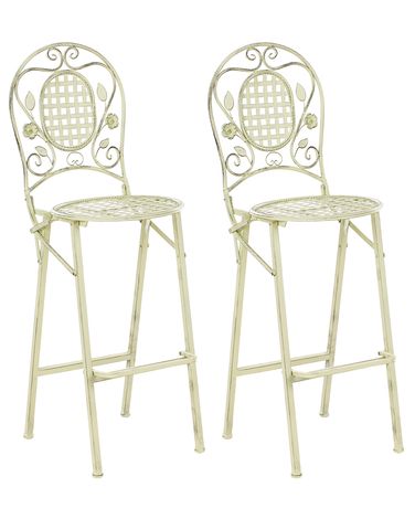 Garten-Barhocker 2er Set BIVIO klappbar Metall Hellgrün