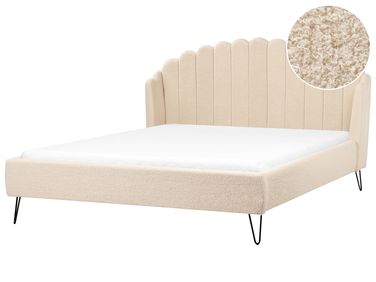Bed Boucle AMBILLOU 180 x 200 cm (EU Super King) Beige