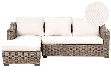 Garten Ecksofa 3-Sitzer VALLETRI rechtsseitig Rattan Grau