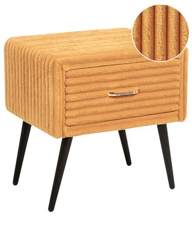 Nachttisch mit 1 Schublade FLAYAT Cord Orange