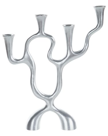 Candle Holder FAMOES Metal 41 cm Silver