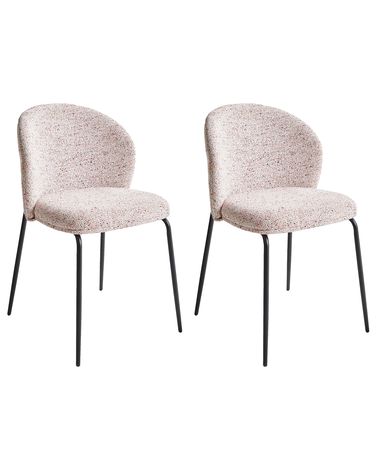 Esszimmerstuhl 2er Set VIDETTE Stoff Beige