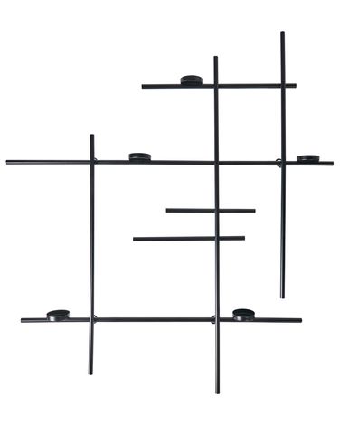 Wall Candle Holder PORTO 74 cm Black