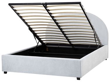Ottoman Bed VAUCLUSE Chenille Light Blue 140 x 200 cm (EU Double)