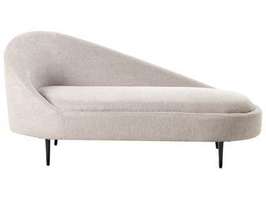 Linksseitige Chaiselongue VALREAS Stoff Taupe